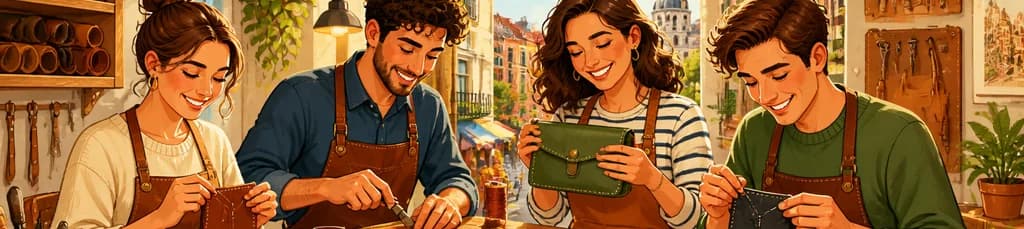 Taller de artesanía del cuero en el centro de Madrid