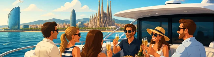 Recorrido exclusivo y guiado por la costa de Barcelona en yate privado