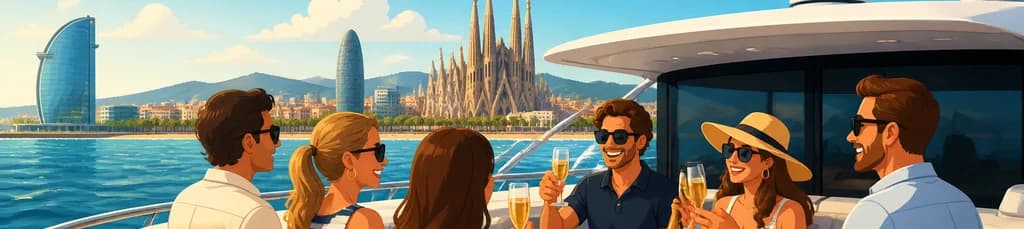 Recorrido exclusivo y guiado por la costa de Barcelona en yate privado