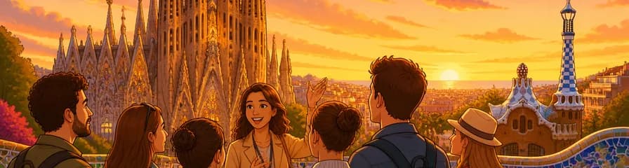Recorrido privado al atardecer: Sagrada Familia y Park Güell en la Hora Dorada