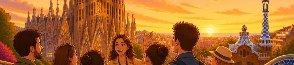 Recorrido privado al atardecer: Sagrada Familia y Park Güell en la Hora Dorada