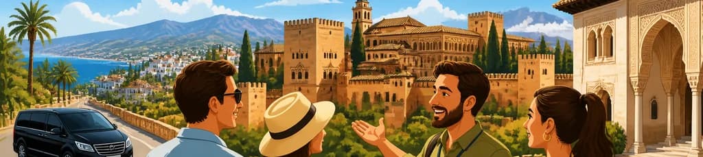 Viaje privado de un día a la Alhambra y Granada, partiendo desde Marbella