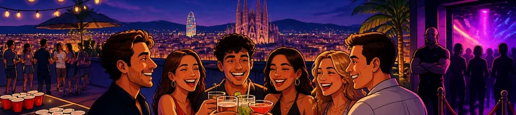 Recorrido de Bares y Fiesta en Azotea de Barcelona con Acceso VIP a Club
