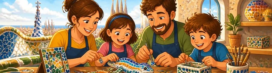 Taller de mosaico "Siéntete como Gaudí" en Barcelona con recorrido temático