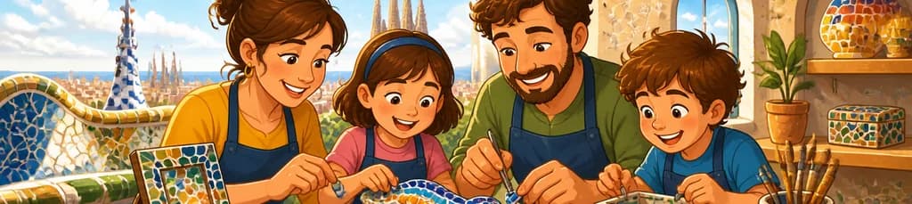 Taller de mosaico "Siéntete como Gaudí" en Barcelona con recorrido temático