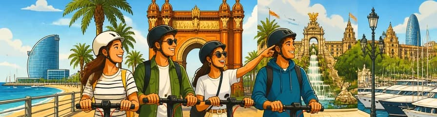 Recorrido guiado de dos horas por Barcelona en patinete eléctrico
