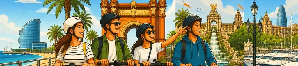 Recorrido guiado de dos horas por Barcelona en patinete eléctrico
