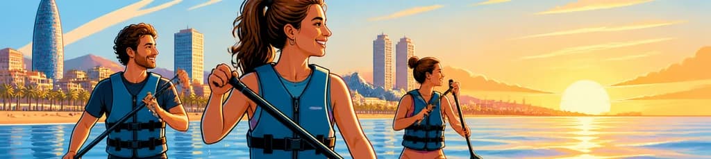 Explora Barcelona al amanecer en Stand Up Paddle con instructores titulados