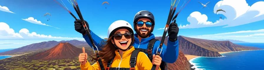 Experimenta un Vuelo Inolvidable en Parapente sobre Lanzarote