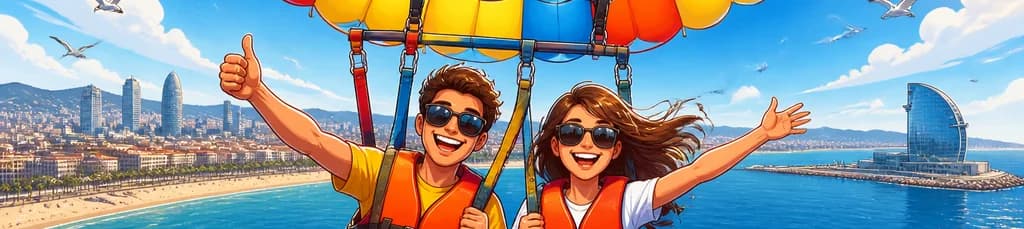 Vive la emoción del parasailing en Barcelona
