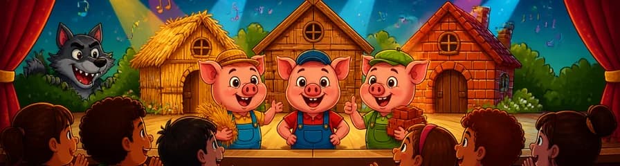 La obra teatral educativa de Los Tres Cerditos para público infantil