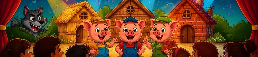 La obra teatral educativa de Los Tres Cerditos para público infantil