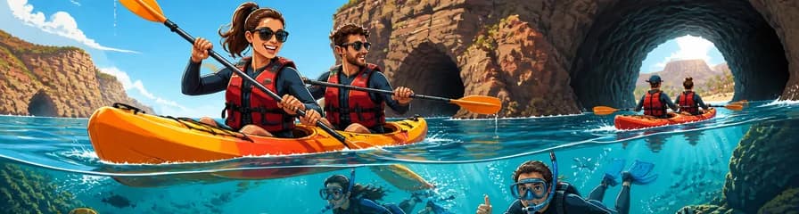 Expedición de kayak y snorkel por las cuevas de Gran Canaria