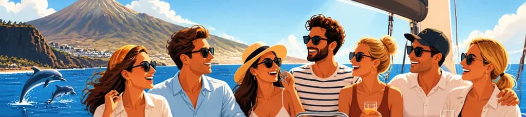 Excursión privada en barco por el sur de Tenerife para un máximo de 7 personas