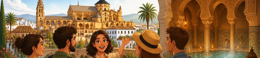 Exploración peatonal de Córdoba con la posibilidad de una vivencia en los baños árabes