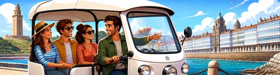 Recorrido privado de una hora en tuk-tuk para explorar A Coruña