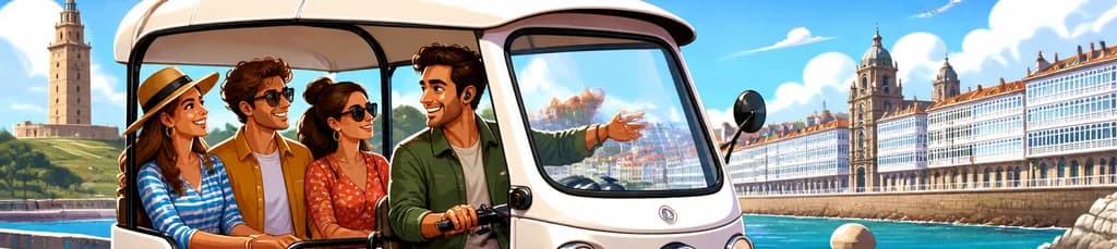 Recorrido privado de una hora en tuk-tuk para explorar A Coruña