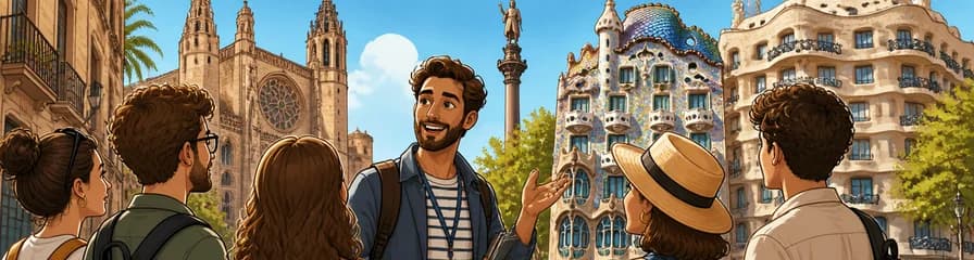 Recorrido completo a pie por el casco antiguo y las obras de Gaudí en Barcelona con guía en francés
