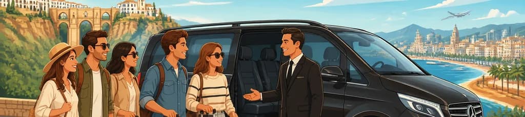 Servicio de transporte privado para seis personas de Ronda a Málaga