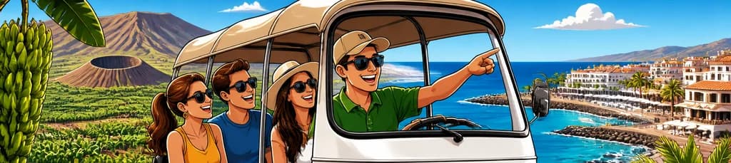 Un recorrido en Tuk Tuk para explorar doblemente la Costa Adeje