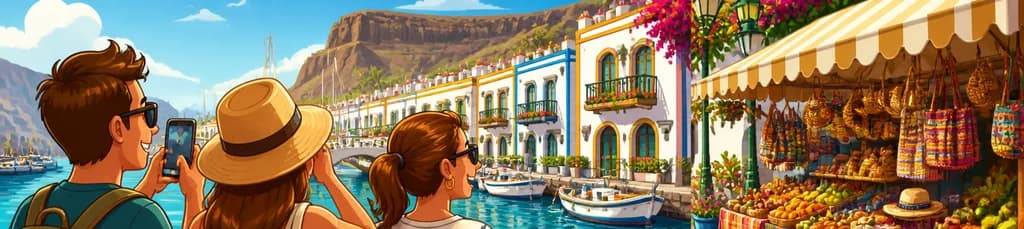 Exploración del Puerto de Mogán y su mercado, incluyendo un trayecto en barco