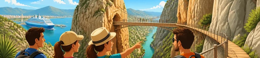 Aventura privada al Caminito del Rey partiendo del puerto de cruceros de Málaga