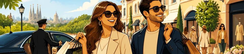 Experiencia de compras exclusiva: visita privada a La Roca Village en vehículo de lujo con recogida en Barcelona