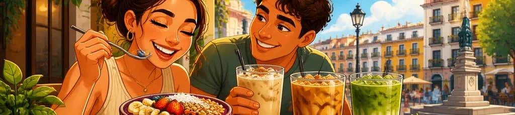Disfruta de un açaí bowl con bebida fría en Mafrens, La Latina