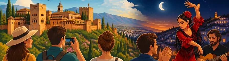 Recorrido completo de día y noche por Granada: Alhambra y espectáculo flamenco