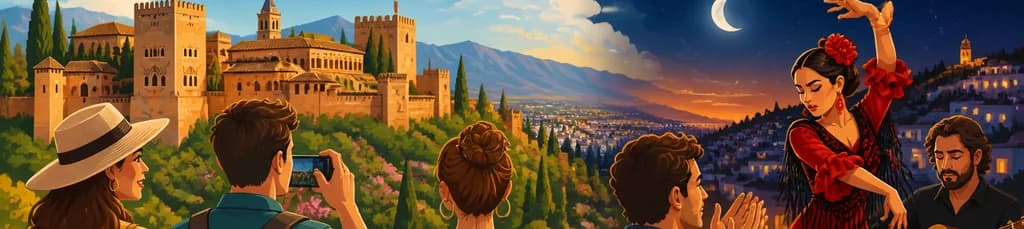 Recorrido completo de día y noche por Granada: Alhambra y espectáculo flamenco