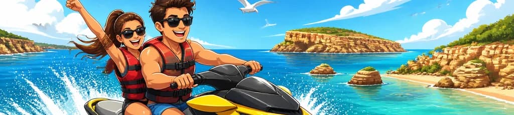 Aventura en moto de agua hacia Cala Comte