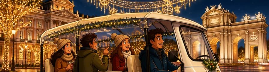Recorrido por las Luces Navideñas de Madrid en Tuk Tuk Eléctrico