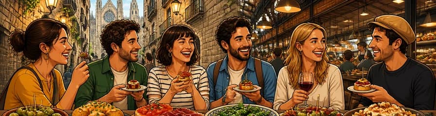 Experiencia culinaria por Barcelona: Tapas en el Barrio Gótico y Time Out Market