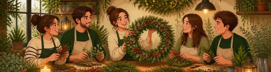 Curso práctico para la creación de coronas y decoraciones navideñas