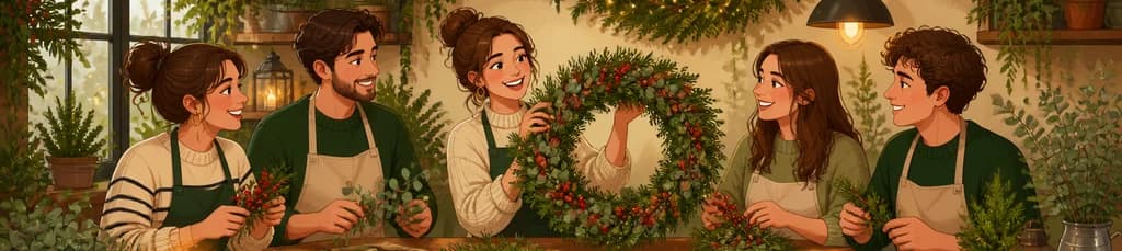 Curso práctico para la creación de coronas y decoraciones navideñas