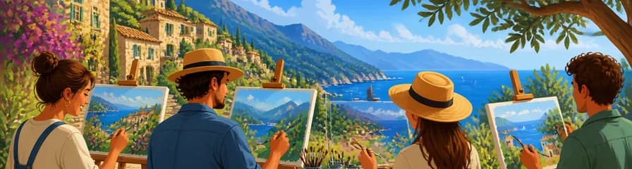 Taller de pintura al aire libre en Deià, junto al mar