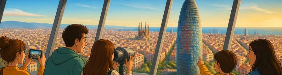 Acceso al Mirador de la Torre Glòries en Barcelona