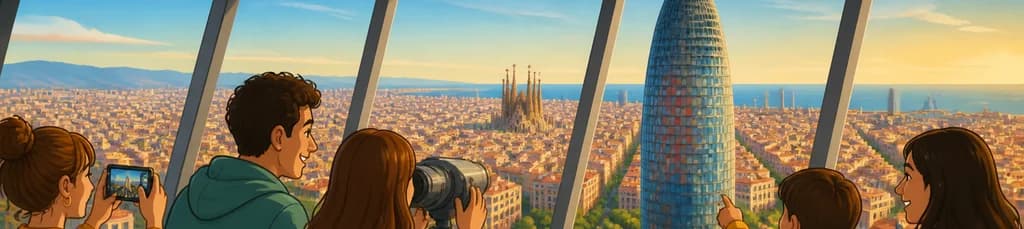 Acceso al Mirador de la Torre Glòries en Barcelona