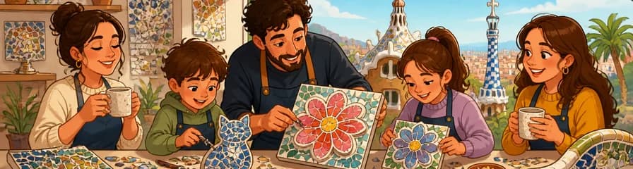 Aprende a crear mosaicos Trencadís de la Flor de Barcelona cerca del Park Güell