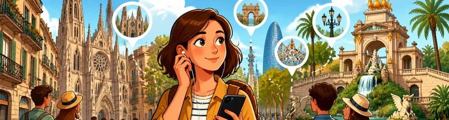 Exploración peatonal autoguiada de Barcelona: 2,5 horas con 26 audioguías