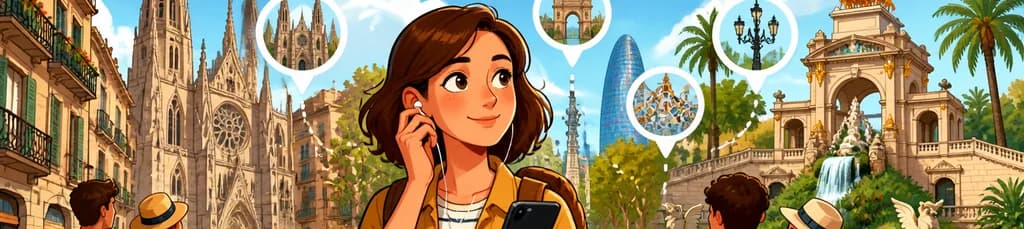Exploración peatonal autoguiada de Barcelona: 2,5 horas con 26 audioguías