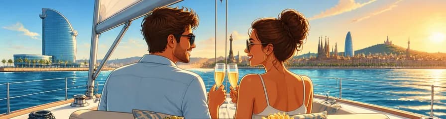 Travesía privada en velero para dos: una escapada romántica desde Barcelona