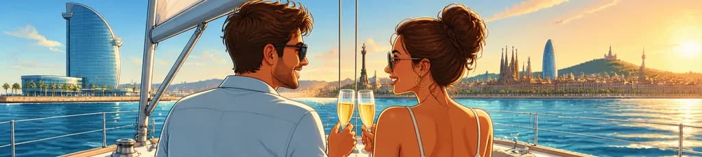 Travesía privada en velero para dos: una escapada romántica desde Barcelona
