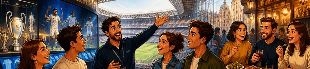 Exploración del Estadio Santiago Bernabéu y degustación de tapas con un anfitrión local en Madrid