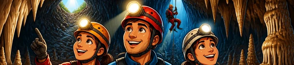 Aventura de espeleología en la cueva de Cogollos, Granada