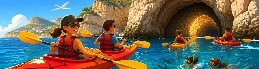 Excursión en kayak por Moraira: exploración de cueva marina y snorkel costero