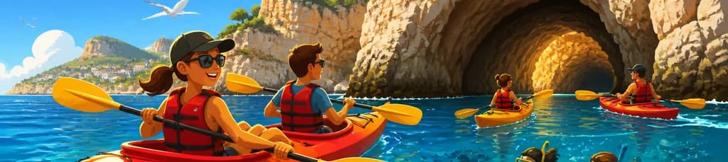 Excursión en kayak por Moraira: exploración de cueva marina y snorkel costero