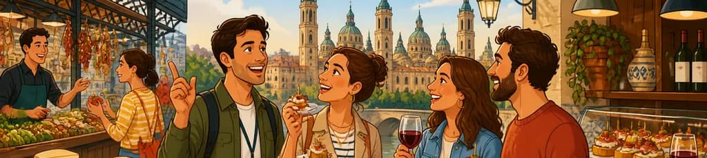 Recorrido de tapas por Zaragoza y visita al mercado de mediodía.