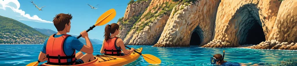 Aventura de kayak y snorkel en el Parque Natural de Cerro Gordo, La Herradura