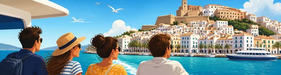 Travesía en ferry desde Santa Eulalia para explorar el casco antiguo de Ibiza y regreso